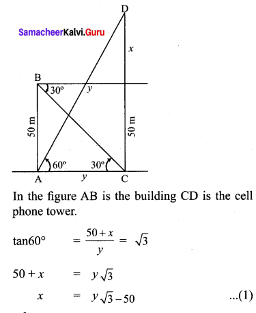 Samacheer Kalvi 10th Maths Chapter 6 Trigonometry Ex 6.4 7