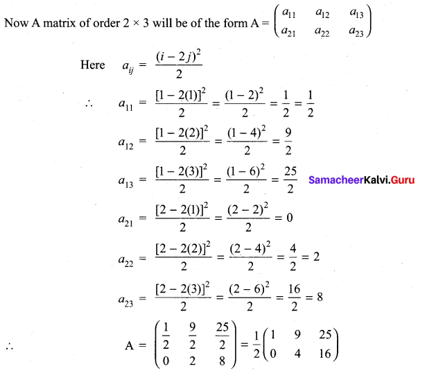 Samacheer Kalvi 11th Maths Solutions Chapter 7 Matrices and Determinants Ex 7.1 2
