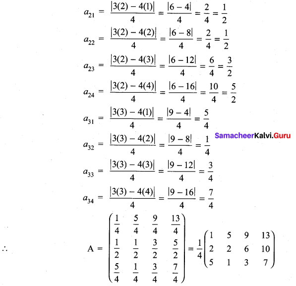 Samacheer Kalvi 11th Maths Solutions Chapter 7 Matrices and Determinants Ex 7.1 4