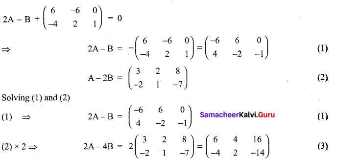 Samacheer Kalvi 11th Maths Solutions Chapter 7 Matrices and Determinants Ex 7.1 9