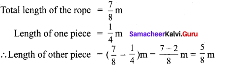 Samacheer Kalvi 6th Maths Solutions Term 3 Chapter 1 Fractions Additional Questions 5