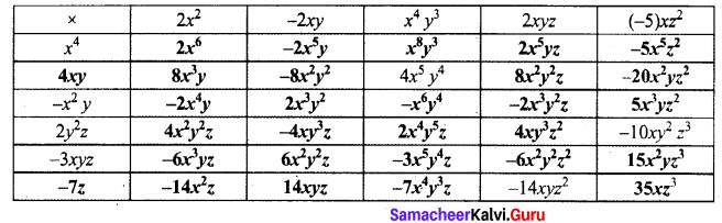 Samacheer Kalvi 8th Maths Term 1 Chapter 3 Algebra Ex 3.1 2