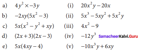Samacheer Kalvi 8th Maths Term 1 Chapter 3 Algebra Ex 3.1 3
