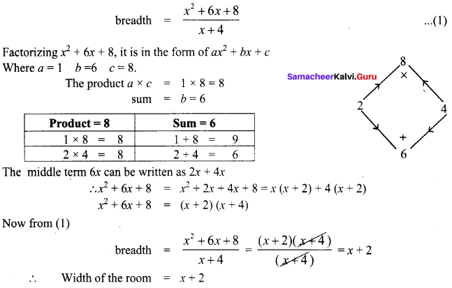 Samacheer Kalvi 8th Maths Term 1 Chapter 3 Algebra Ex 3.5 88