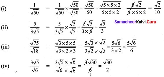 Samacheer Kalvi 9th Maths Chapter 2 Real Numbers Ex 2.7 2