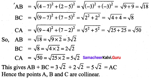 Samacheer Kalvi 9th Maths Chapter 5 Coordinate Geometry Additional Questions 1
