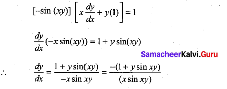 Samacheer Kalvi 11th Maths Solutions Chapter 10 Differentiability and Methods of Differentiation Ex 10.4 13