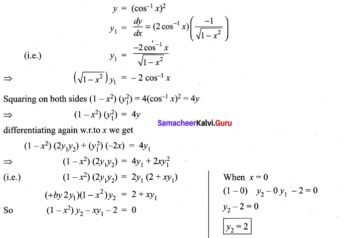 Samacheer Kalvi 11th Maths Solutions Chapter 10 Differentiability and Methods of Differentiation Ex 10.4 38