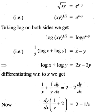 Samacheer Kalvi 11th Maths Solutions Chapter 10 Differentiability and Methods of Differentiation Ex 10.4 4