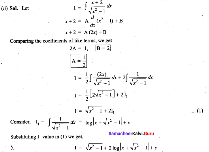 Samacheer Kalvi 11th Maths Solutions Chapter 11 Integral Calculus Ex 11.11 12