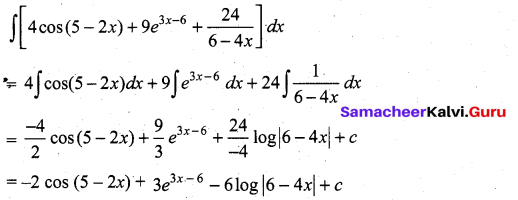 Samacheer Kalvi 11th Maths Solutions Chapter 11 Integral Calculus Ex 11.3 2
