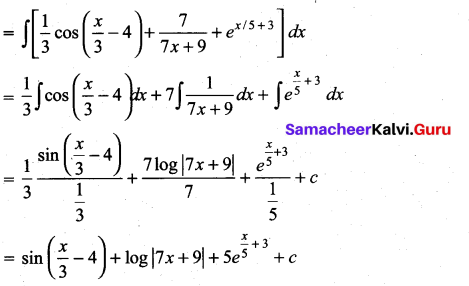 Samacheer Kalvi 11th Maths Solutions Chapter 11 Integral Calculus Ex 11.3 8