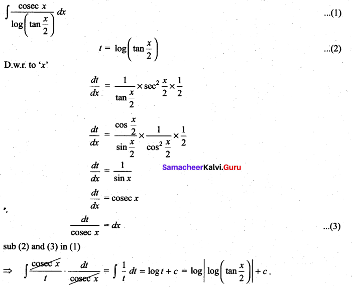 Samacheer Kalvi 11th Maths Solutions Chapter 11 Integral Calculus Ex 11.6 10