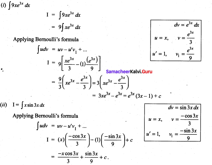 Samacheer Kalvi 11th Maths Solutions Chapter 11 Integral Calculus Ex 11.7 1