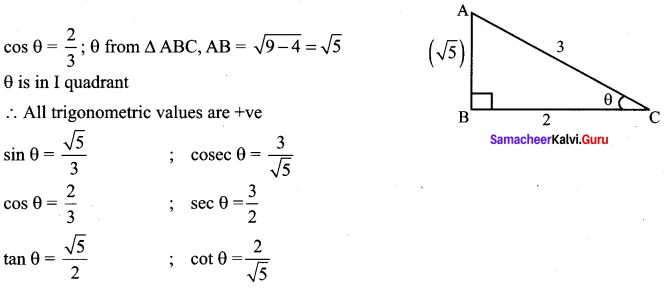 Samacheer Kalvi 11th Maths Solutions Chapter 3 Trigonometry Ex 3.3 12