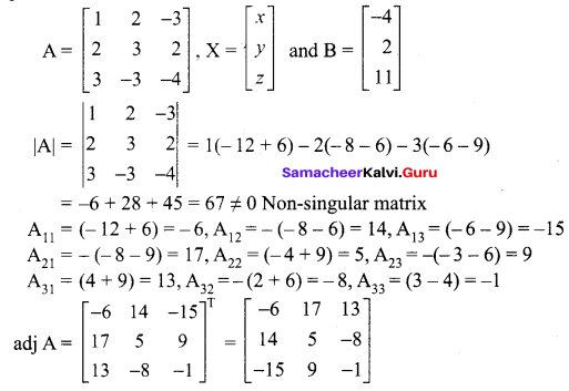 Samacheer Kalvi 12th Maths Solutions Chapter 1 Applications of Matrices and Determinants Ex 1.3 4