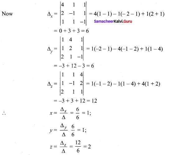 Samacheer Kalvi 12th Maths Solutions Chapter 1 Applications of Matrices and Determinants Ex 1.4 3