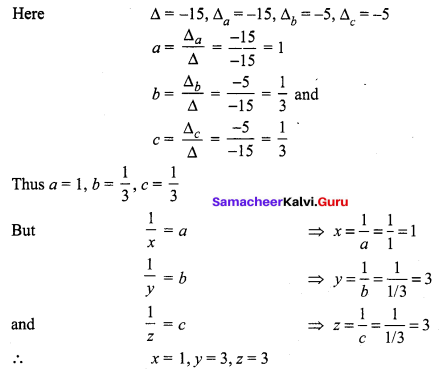 Samacheer Kalvi 12th Maths Solutions Chapter 1 Applications of Matrices and Determinants Ex 1.4 Q1.7