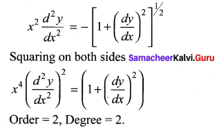 Samacheer Kalvi 12th Maths Solutions Chapter 10 Ordinary Differential Equations Ex 10.1 11