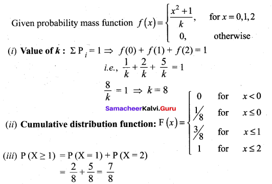 Samacheer Kalvi 12th Maths Solutions Chapter 11 Probability Distributions Ex 11.2 9