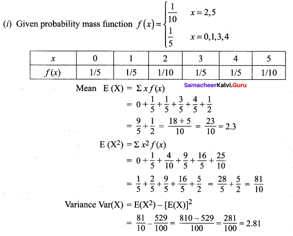 Samacheer Kalvi 12th Maths Solutions Chapter 11 Probability Distributions Ex 11.4 2