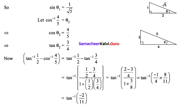 Samacheer Kalvi 12th Maths Solutions Chapter 4 Inverse Trigonometric Functions Ex 4.3 Q4.1