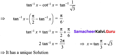 Samacheer Kalvi 12th Maths Solutions Chapter 4 Inverse Trigonometric Functions Ex 4.6 17