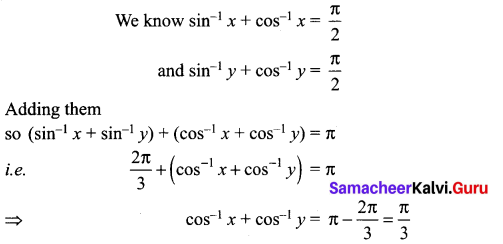 Samacheer Kalvi 12th Maths Solutions Chapter 4 Inverse Trigonometric Functions Ex 4.6 2