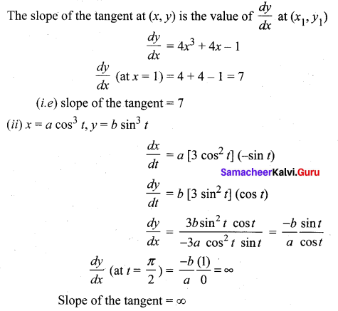 Samacheer Kalvi 12th Maths Solutions Chapter 7 Applications of Differential Calculus Ex 7.2 1