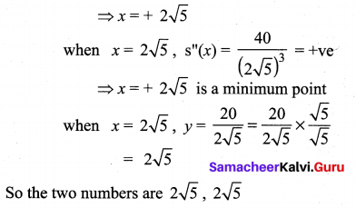 Samacheer Kalvi 12th Maths Solutions Chapter 7 Applications of Differential Calculus Ex 7.8 2