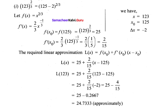 Samacheer Kalvi 12th Maths Solutions Chapter 8 Differentials and Partial Derivatives Ex 8.1 4