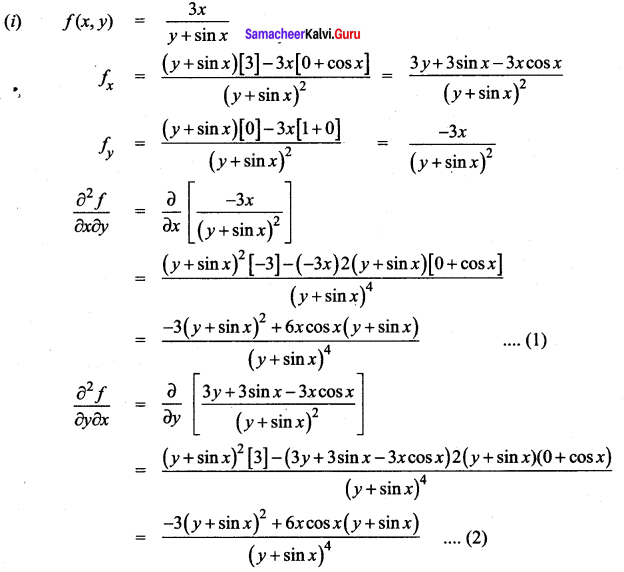 Samacheer Kalvi 12th Maths Solutions Chapter 8 Differentials and Partial Derivatives Ex 8.4 6