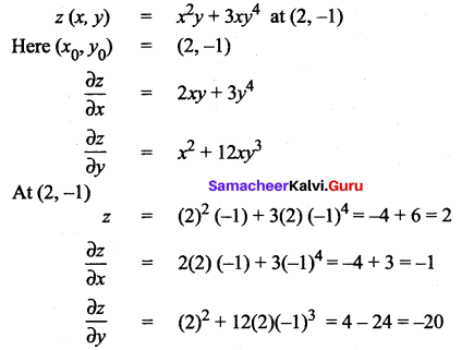 Samacheer Kalvi 12th Maths Solutions Chapter 8 Differentials and Partial Derivatives Ex 8.5 2