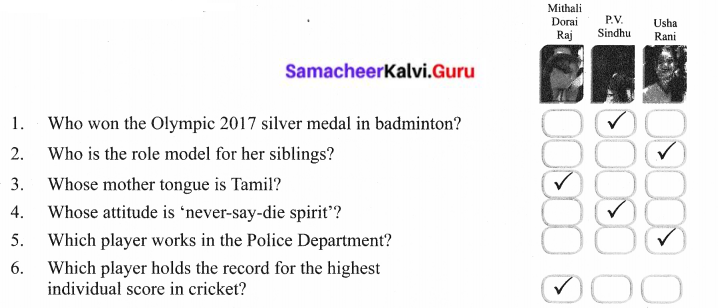 Samacheer Kalvi 6th English Solutions Term 2 Prose Chapter 1 Sports Stars 7