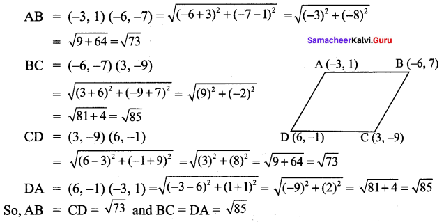 Samacheer Kalvi 9th Maths Chapter 5 Coordinate Geometry Ex 5.2 10