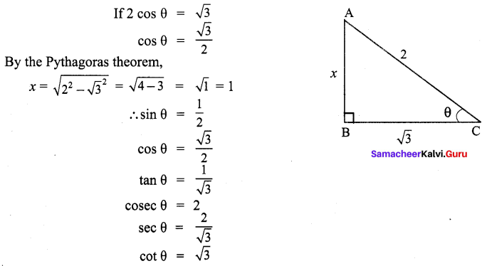 Samacheer Kalvi 9th Maths Chapter 6 Trigonometry Ex 6.1 4