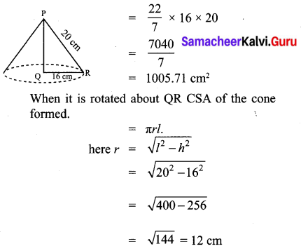 Samacheer Kalvi 10th Maths Chapter 7 Mensuration Ex 7.1 4