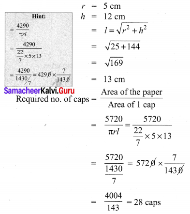 Samacheer Kalvi 10th Maths Chapter 7 Mensuration Ex 7.1 7