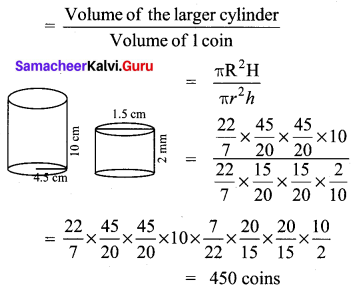 Samacheer Kalvi 10th Maths Chapter 7 Mensuration Unit Exercise 7 5