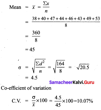 Samacheer Kalvi 10th Maths Chapter 8 Statistics and Probability Ex 8.2 8