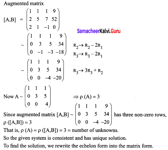 Samacheer Kalvi 12th Business Maths Solutions Chapter 1 Applications of Matrices and Determinants Ex 1.1 Q3.1