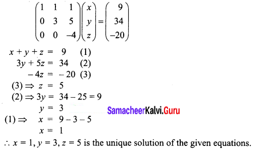 Samacheer Kalvi 12th Business Maths Solutions Chapter 1 Applications of Matrices and Determinants Ex 1.1 Q3.2