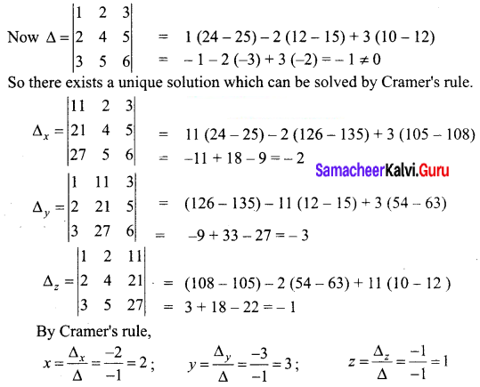 Samacheer Kalvi 12th Business Maths Solutions Chapter 1 Applications of Matrices and Determinants Ex 1.2 14