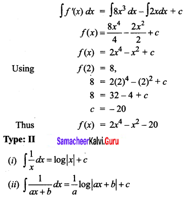 Samacheer Kalvi 12th Business Maths Solutions Chapter 2 Integral Calculus I Ex 2.1 Q8