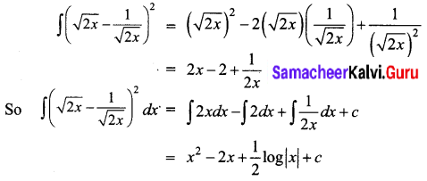 Samacheer Kalvi 12th Business Maths Solutions Chapter 2 Integral Calculus I Ex 2.2 Q1