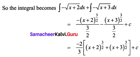 Samacheer Kalvi 12th Business Maths Solutions Chapter 2 Integral Calculus I Miscellaneous Problems Q1.1