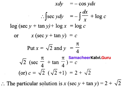 Samacheer Kalvi 12th Business Maths Solutions Chapter 4 Differential Equations Additional Problems III Q1