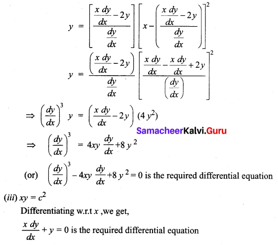 Samacheer Kalvi 12th Business Maths Solutions Chapter 4 Differential Equations Ex 4.1 Q2.1