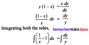 Samacheer Kalvi 12th Business Maths Solutions Chapter 4 Differential Equations Ex 4.2 Q2