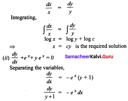 Samacheer Kalvi 12th Business Maths Solutions Chapter 4 Differential Equations Ex 4.2 Q3